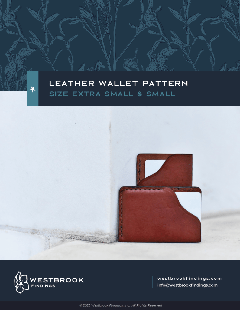 Leather Card Wallet Pattern - Size Small and Extra Small - Digital Download
